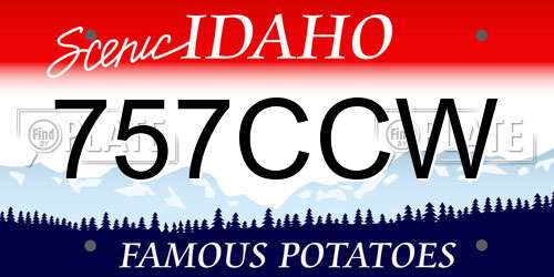 757CCW Idaho License Plate
