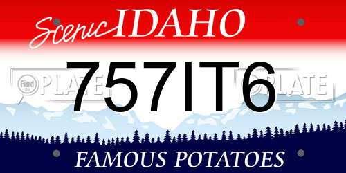 757IT6 Idaho License Plate