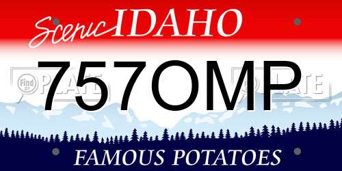 757OMP Idaho License Plate