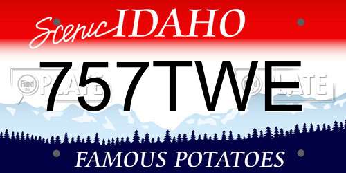 757TWE Idaho License Plate