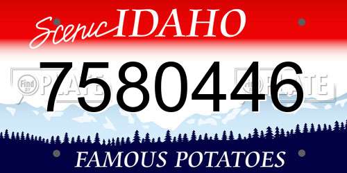 7580446 Idaho License Plate