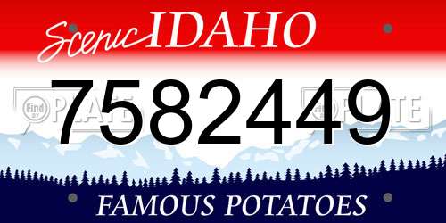 7582449 Idaho License Plate