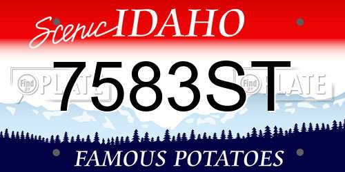 7583ST Idaho License Plate