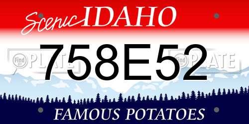 758E52 Idaho License Plate