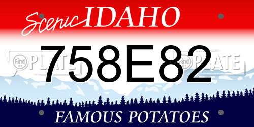 758E82 Idaho License Plate