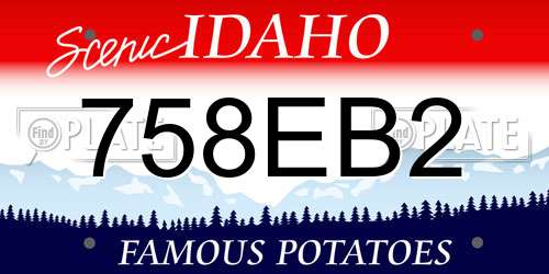 758EB2 Idaho License Plate