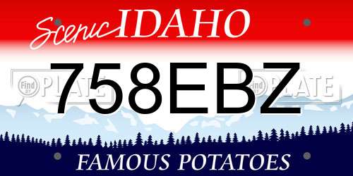 758EBZ Idaho License Plate