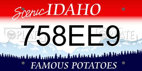 758EE9 Idaho License Plate