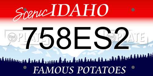 758ES2 Idaho License Plate