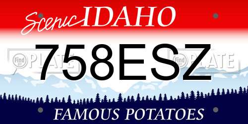 758ESZ Idaho License Plate