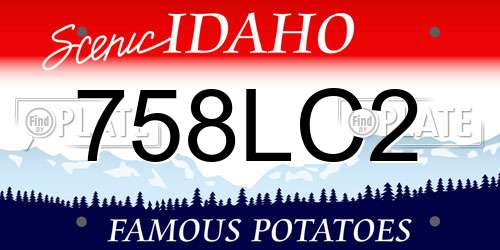 758LC2 Idaho License Plate