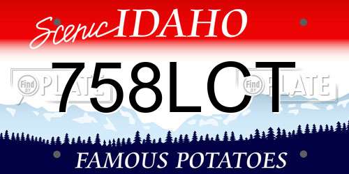 758LCT Idaho License Plate