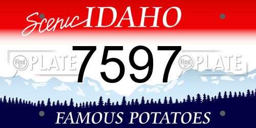 7597 Idaho License Plate