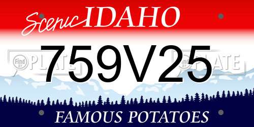 759V25 Idaho License Plate