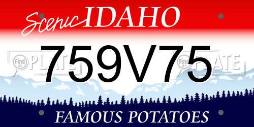759V75 Idaho License Plate