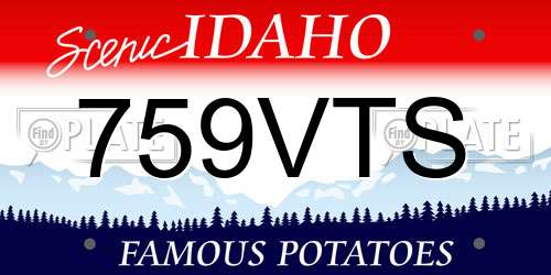 759VTS Idaho License Plate