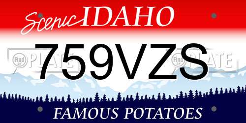 759VZS Idaho License Plate