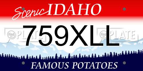 759XLL Idaho License Plate