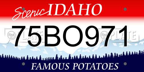 75BO971 Idaho License Plate