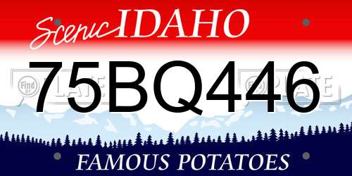 75BQ446 Idaho License Plate