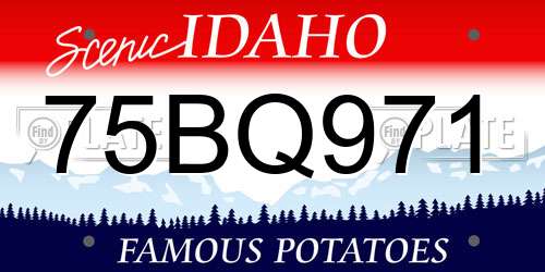 75BQ971 Idaho License Plate