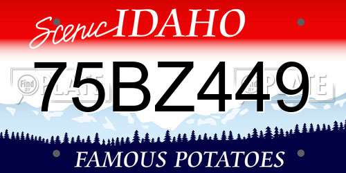 75BZ449 Idaho License Plate