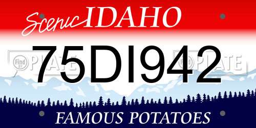 75DI942 Idaho License Plate
