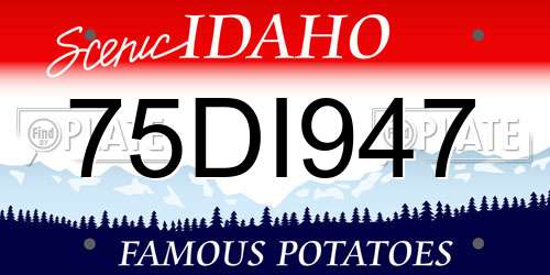 75DI947 Idaho License Plate