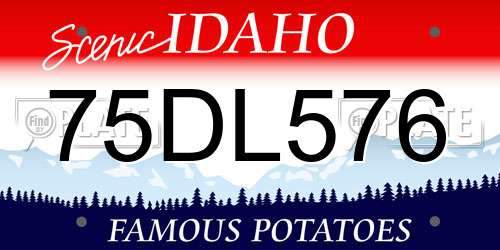 75DL576 Idaho License Plate