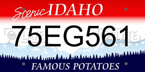 75EG561 Idaho License Plate
