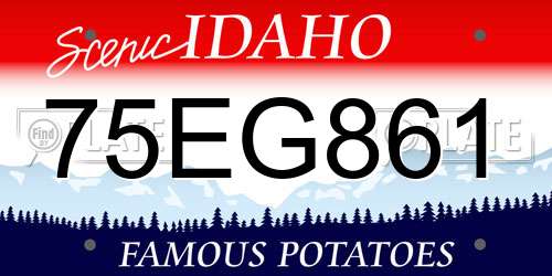 75EG861 Idaho License Plate