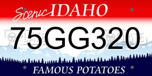 75GG320 Idaho License Plate