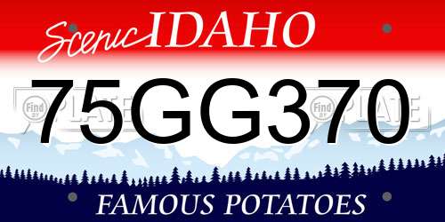 75GG370 Idaho License Plate