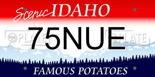 75NUE Idaho License Plate