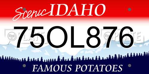 75OL876 Idaho License Plate