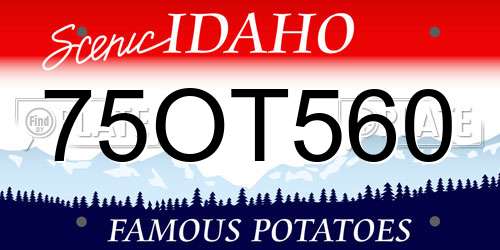 75OT560 Idaho License Plate