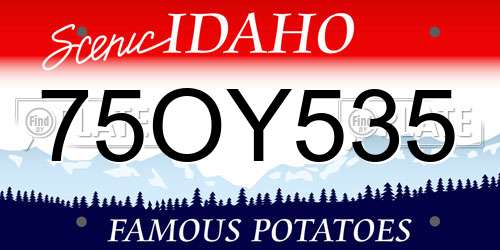 75OY535 Idaho License Plate