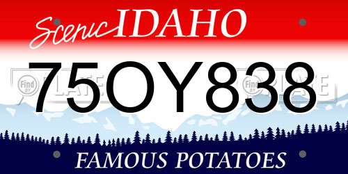 75OY838 Idaho License Plate