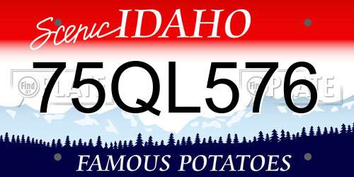 75QL576 Idaho License Plate