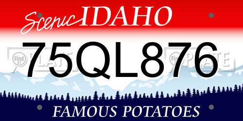 75QL876 Idaho License Plate