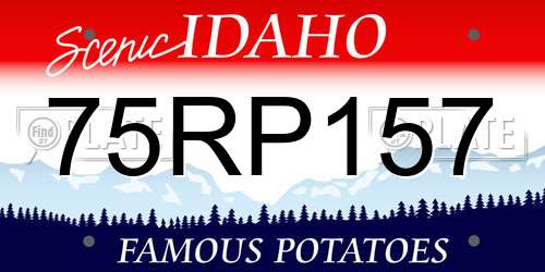 75RP157 Idaho License Plate