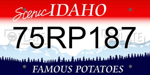 75RP187 Idaho License Plate