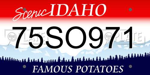 75SO971 Idaho License Plate