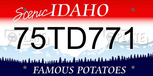 75TD771 Idaho License Plate