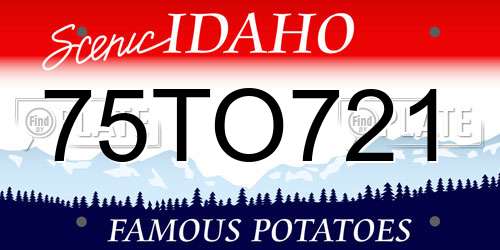 75TO721 Idaho License Plate