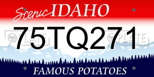75TQ271 Idaho License Plate