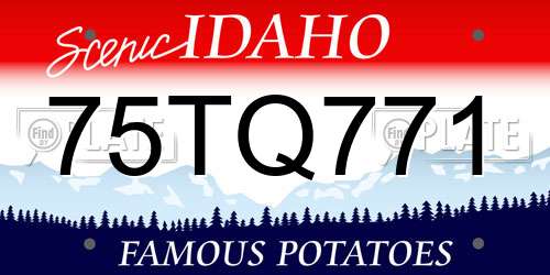 75TQ771 Idaho License Plate