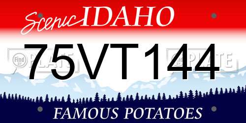 75VT144 Idaho License Plate