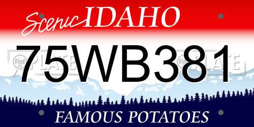 75WB381 Idaho License Plate