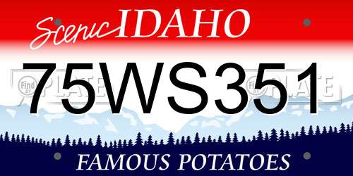 75WS351 Idaho License Plate